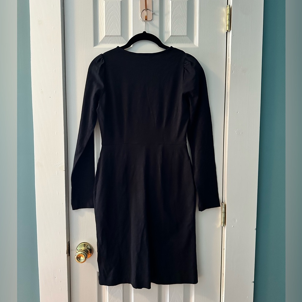 Boden Black Long Sleeve Sheath Dress Puff Shoulder Workwear Size 0 Classic NWT - Picture 5 of 5